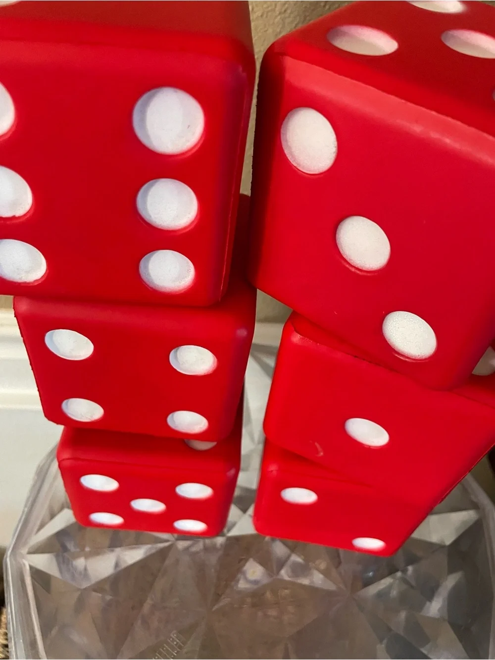Go To Sports Huge Dice set of 6 Dice Red and White!